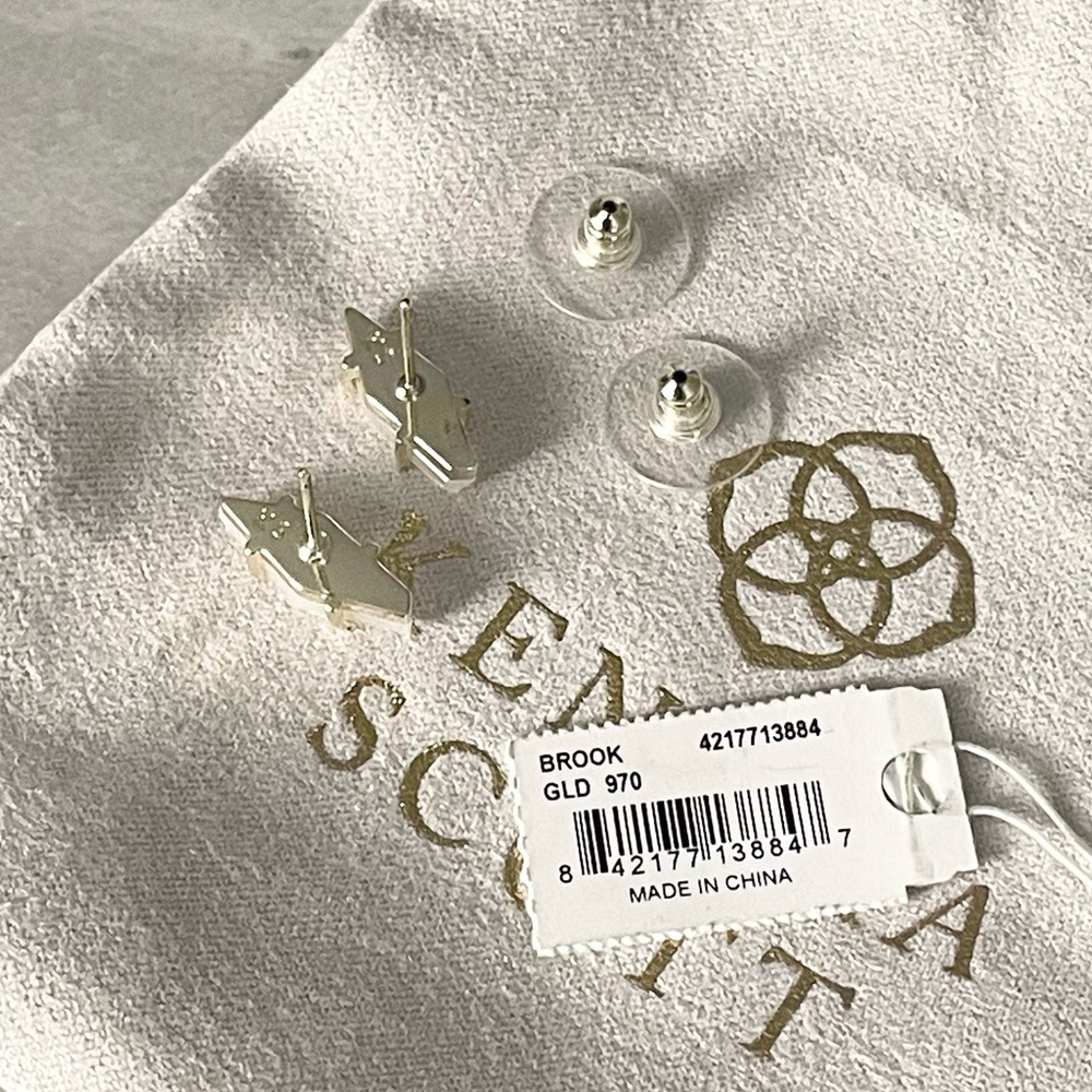 Kendra Scott Brook Iridescent Druzy Gold Plated Earrings - Picture 3 of 5